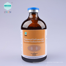 Injection de sodium de composé de Sulfamonomethoxine d&#39;injection de médecine animale de ZNSN